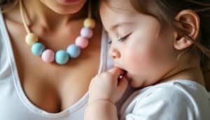 découvrez le collier d'allaitement, un accessoire malin conçu pour apaiser bébé en douceur tout en sublimant votre style lors de l'allaitement.