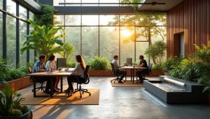 découvrez comment la biophilie, en intégrant la nature au bureau, aide à réduire le stress au travail et améliore le bien-être des employés.