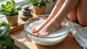 découvrez les bienfaits du bain de pieds au bicarbonate de soude pour soulager la fatigue, adoucir la peau et revitaliser vos pieds naturellement.