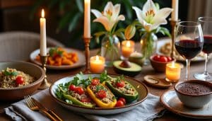 découvrez comment préparer un dîner romantique vegan inoubliable avec notre guide 'un festin d'amour végétalien'. recettes savoureuses et astuces pour un repas en tête-à-tête 100% végétal.