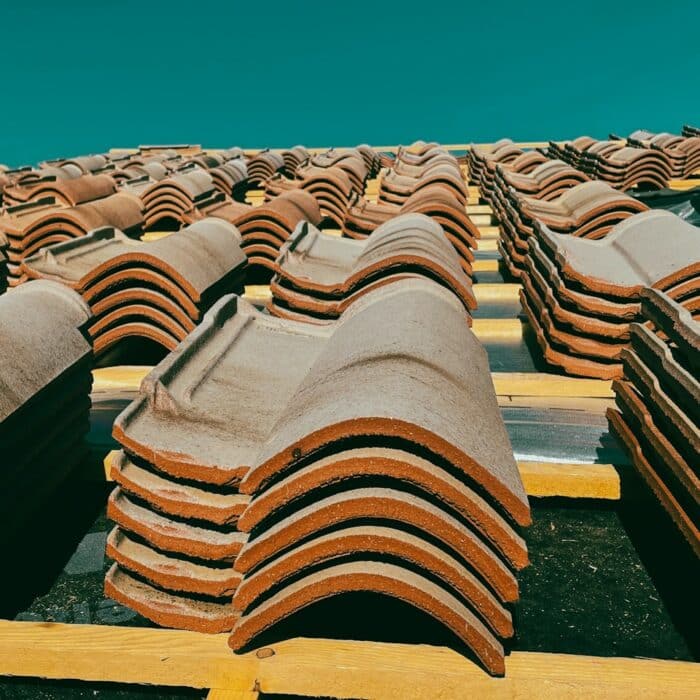 a group of wooden chairs