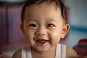 A portrait of happy smiling baby