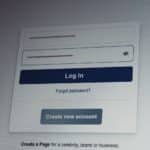 Facebook login screen with username and password fields.