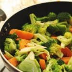 Half cooked healthy vegetables