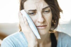 a girl with a toothache