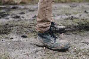 Muddy boots