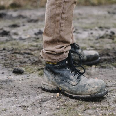Muddy boots