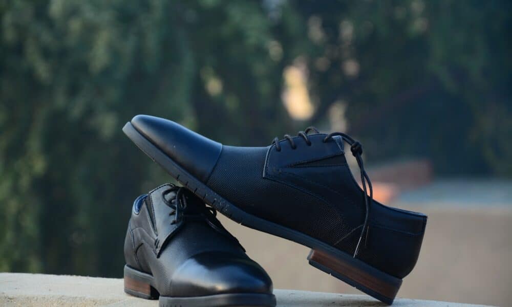 a pair of black shoes