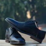 a pair of black shoes